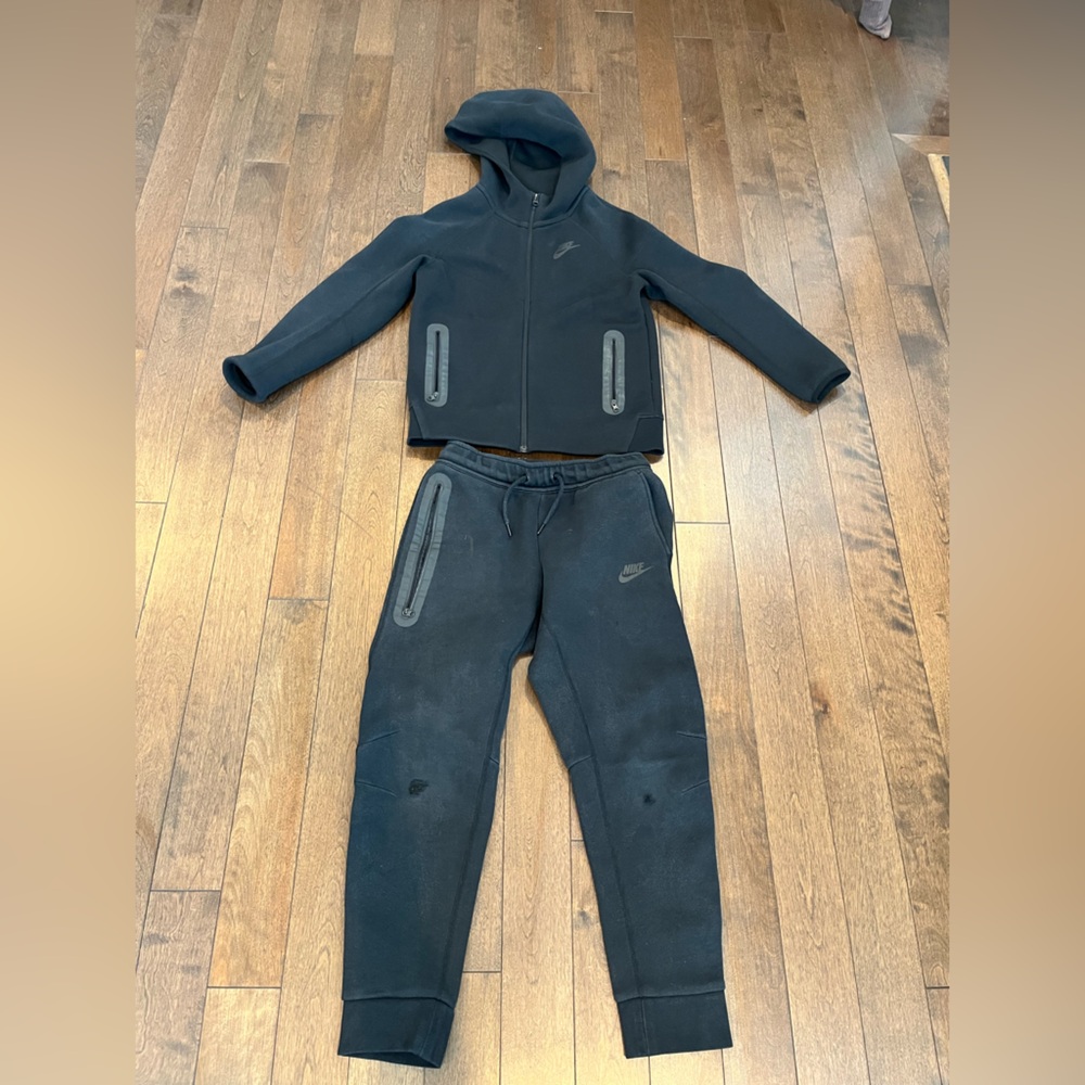 Kids' Nike Tech Fleece Black Tracksuit Set